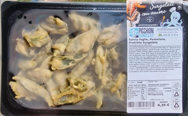 Salvia foglie, Pastellate, Prefritte Surgelate