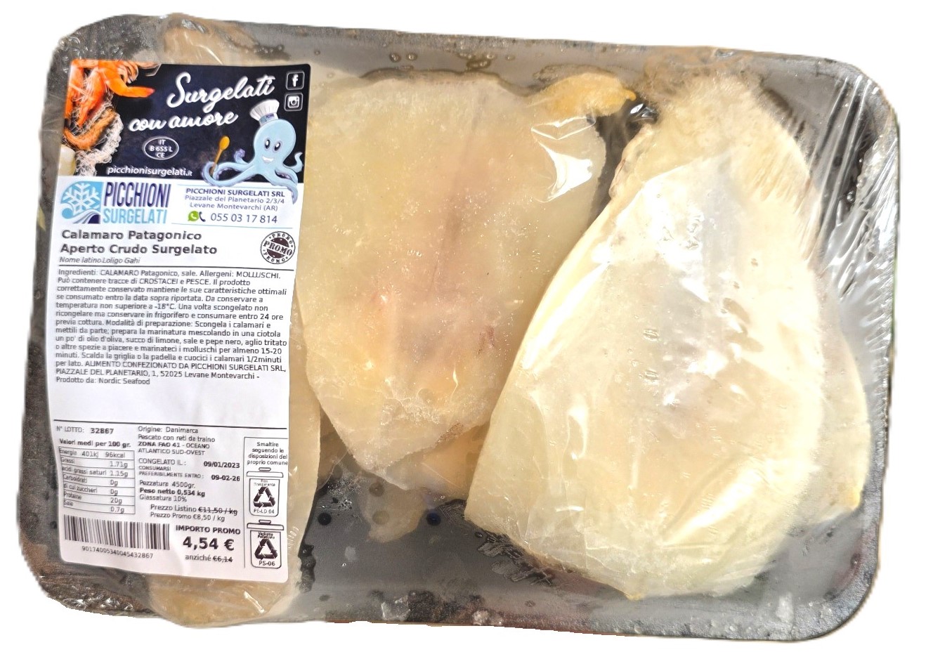 Calamaro Patagonico Aperto Crudo Surgelato - immagine 4